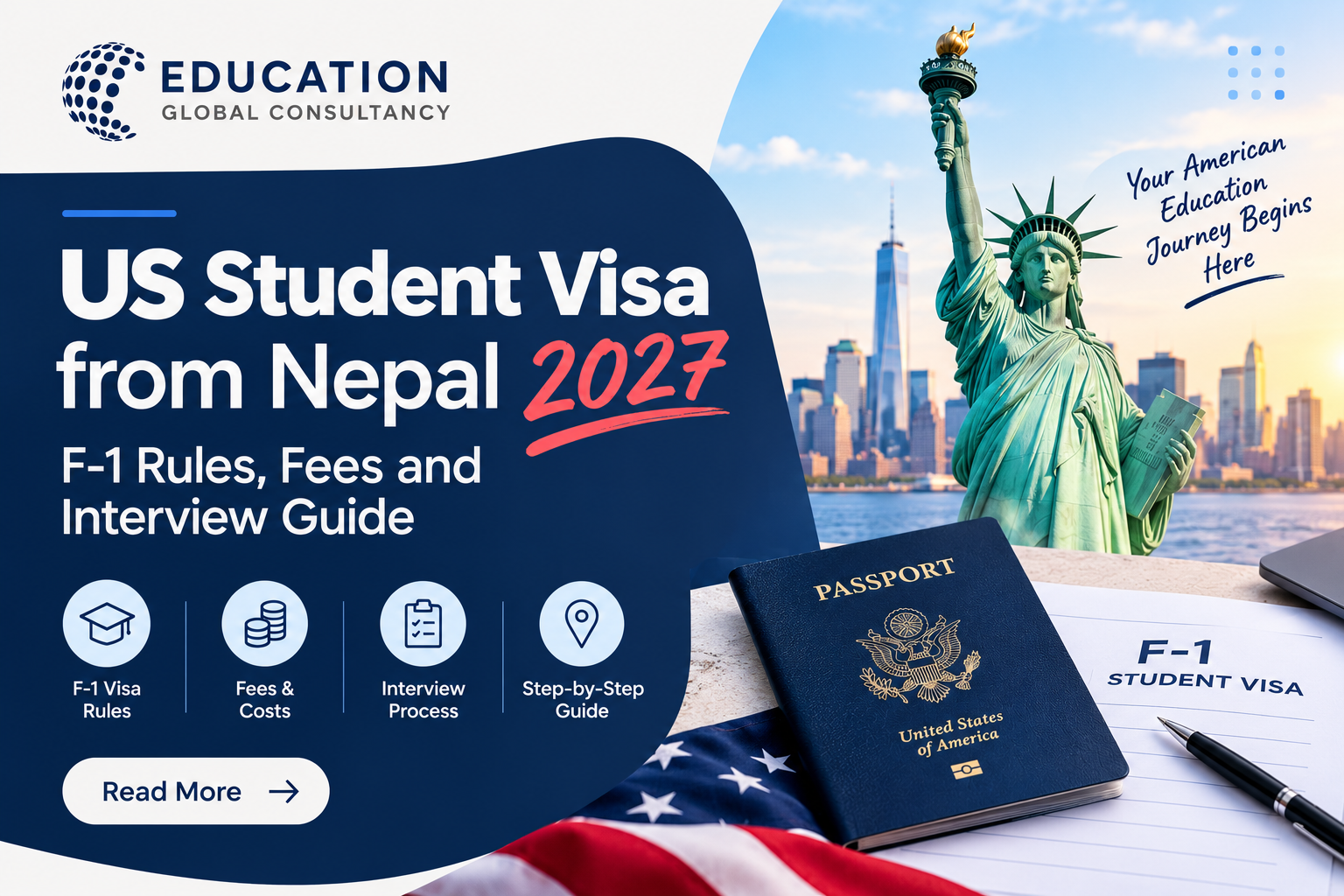 Nepali student holding a passport and I-20 while preparing a US student visa application from Nepal